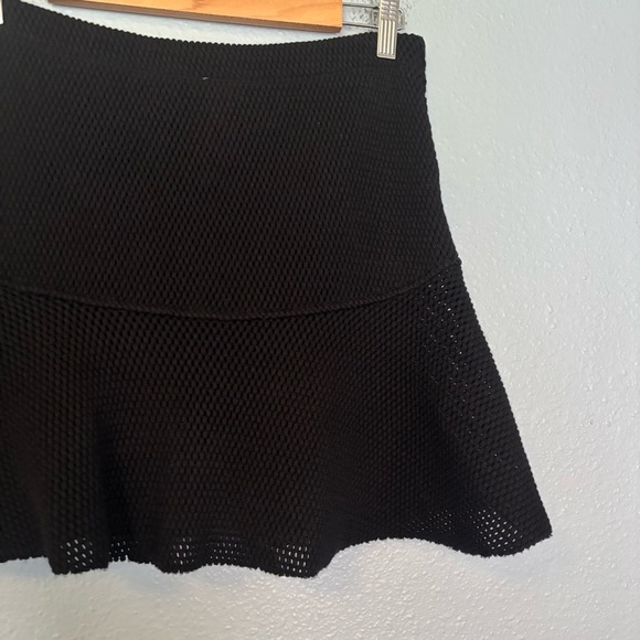 IRO Women's Davina Black Mesh Pleated Skater Mini Skirt Medium Designer‎ Classic - Picture 8 of 10